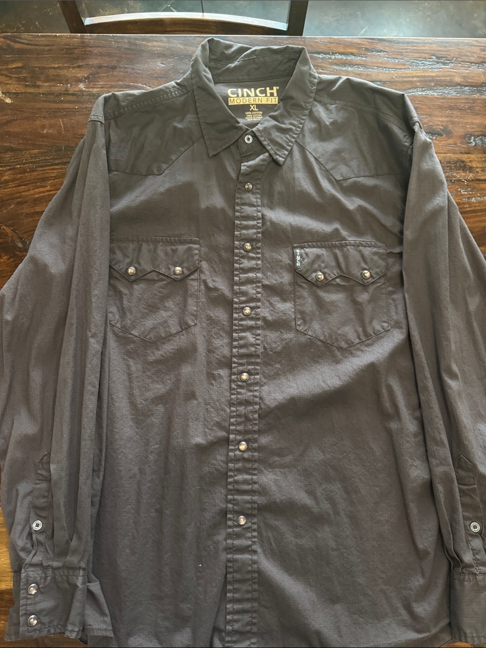 Cinch Men's Button-Down Western Shirt in Dark Gray